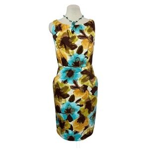 New Directions Floral Sleeveless Sheath Dress Size 8